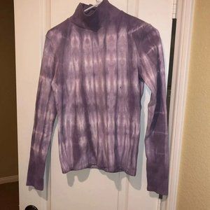 AE Studio Long Sleeve Purple Tie Dye Turtleneck